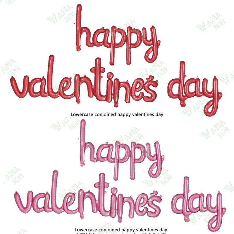 ร้านไทย มีส่งด่วน ลูกโป่งฟอยด์ ข้อความ happy valentine's day 2 สี