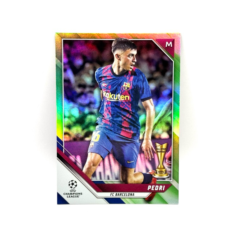 Topps UCL 21/22 Pedri FC Barcelona RC /199 Neon Green Foil