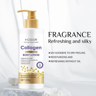 Hossr โลชั่นคอลลาเจนทองคำ ช่วยให้ผิวขาวกระจ่างใส เนียนนุ่ม ชุ่มชื้น 300ml