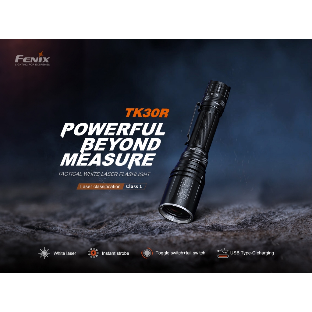 ไฟฉายเลเซอร์Fenix TK30R หลอด , แสงไกล 1500 ม. ชาร์จเร็ว USB Type C แบต 21700  6000 mAh จุสูง