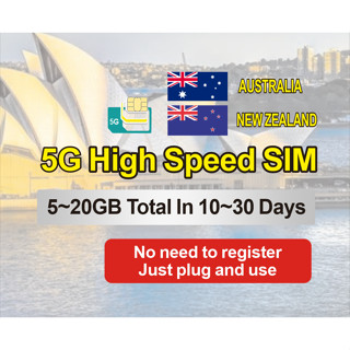 (5G เครือข่ายที่รวดเร็ว) ซิมท่องเที่ยวนิวซีแลนด์ออสเตรเลีย ไ…