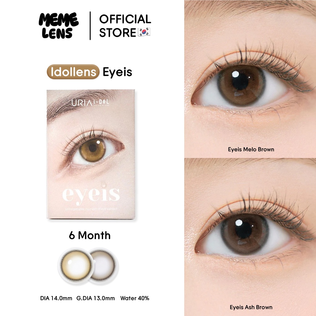 (💥Flash Sale ไม่แถมตลับ 💥) IDOLLENS EYEIS (ราย 6 เดือน) สี Ash Brown / Melo Brown