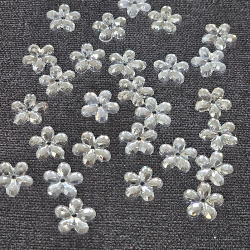 DP15 พลอยดอกไม้พลาสติก 10 มิลจำนวน 50 ชิ้น - รูปที่ 4