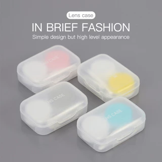 Magister ตลับคอนแทคเลนส์ กล่องใส่เลนส์ คลิปพกพา Contact Lens Case สีชมพู/เทา