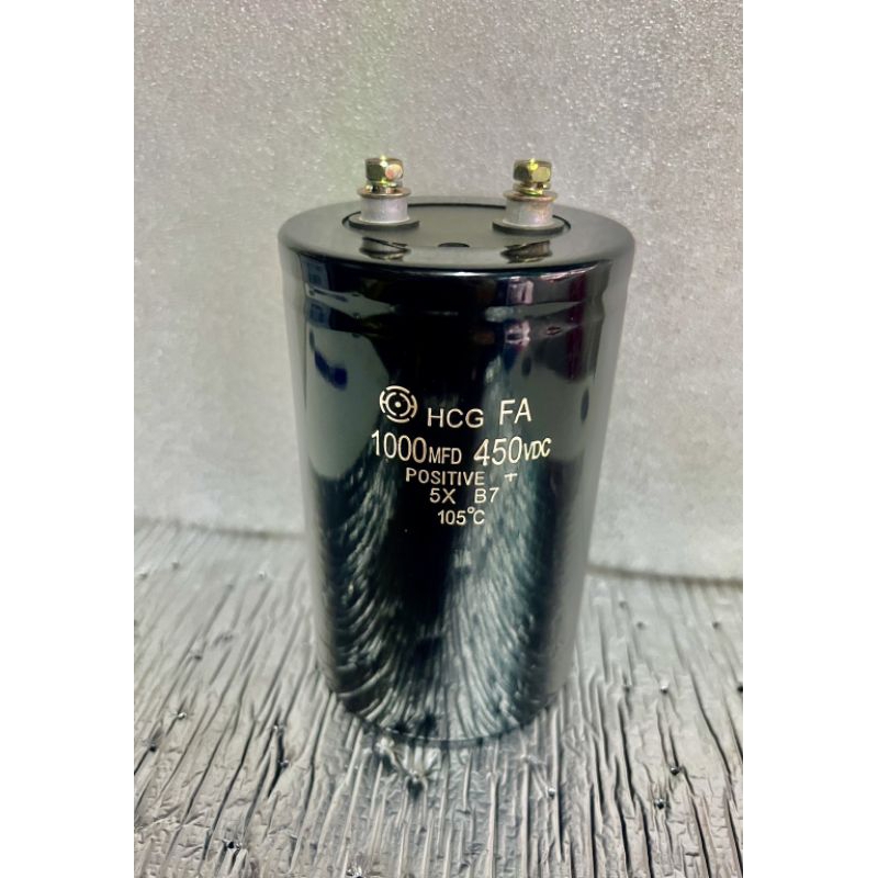 Capacitor 1000UF 450V ขนาด12x7.5CM. Hitachi คาปาซิเตอร์ของใหม่ Cหัวน็อต ของแท้ของใหม่ C1000UF 450V C