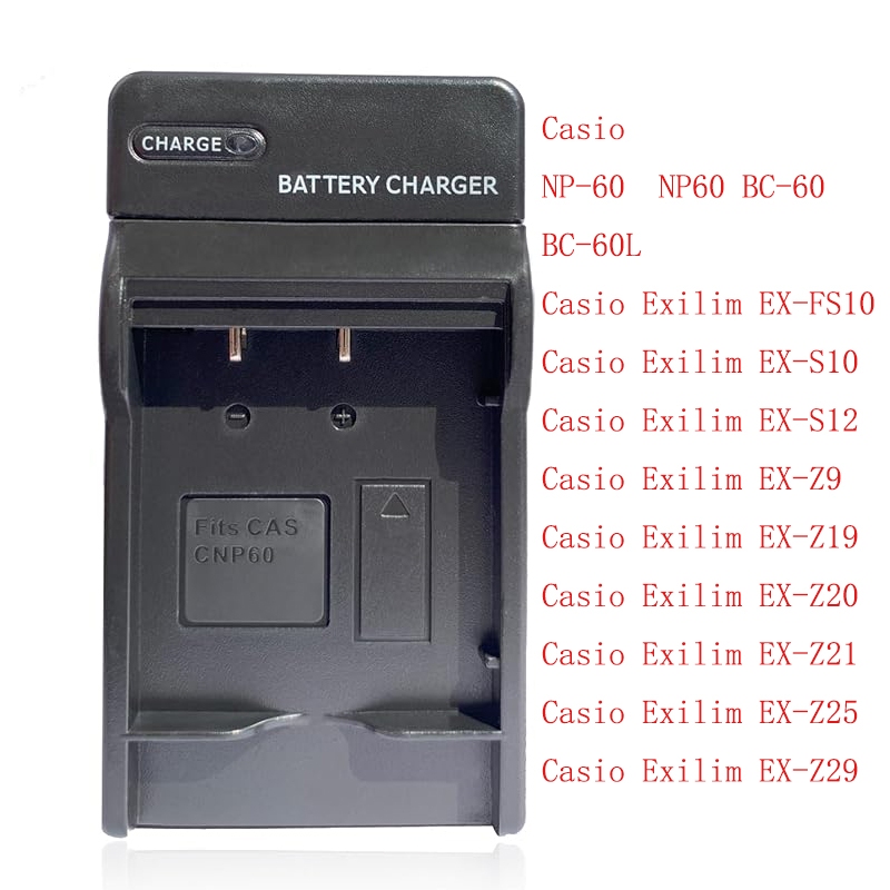 NP-60 NP60 BC-60 BC-60L Battery Charger for Casio Exilim EX-Z9, EX-FS10, EX-S10, EX-S12, EX-Z20, EX-