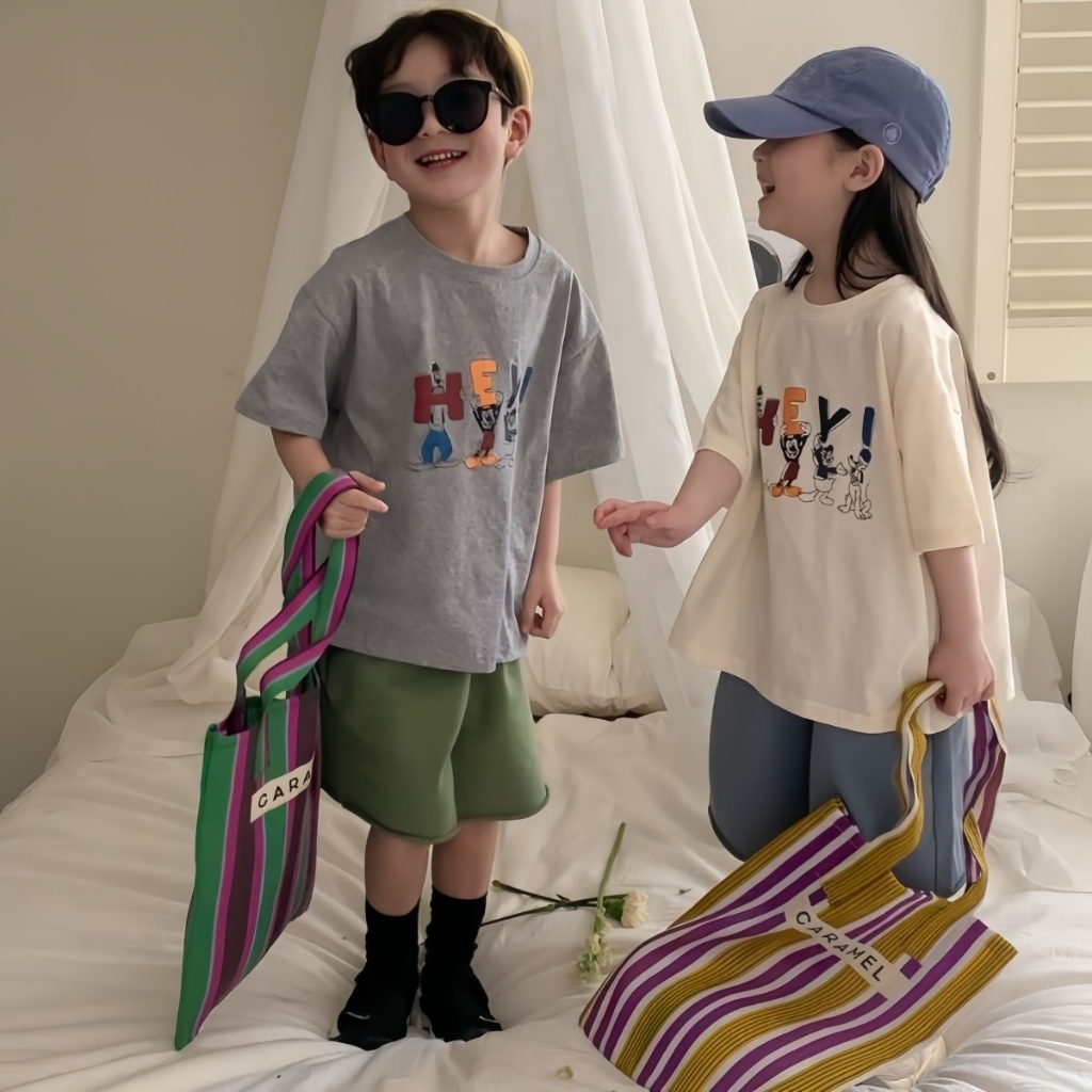 Beryl kidsเสื้อยืดเด็กแขนสั้นลายการ์ตูนเสื้อสวมหัวคอกลมน่า รูปที่ 2