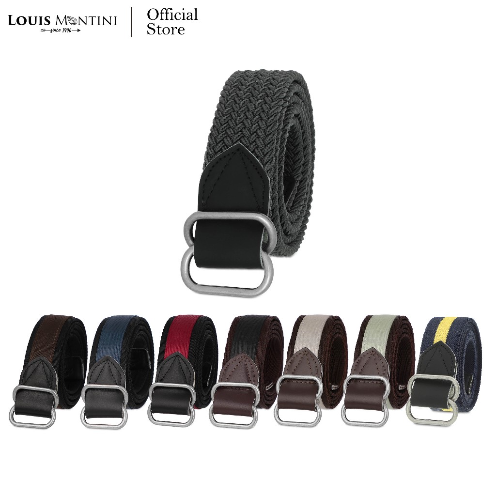 Louis Montini (Diomede) เข็มขัดผ้าเเคนวาส ผ้าเเคนวาสผสมหนังวัวแท้ Canvas Belt MCT24
