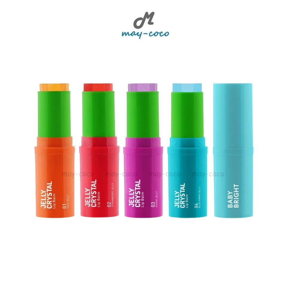 ถูก/แท้/มีไลฟ์ ลิป Baby Bright Jelly Crystal Lip Balm ลิปบาล์ม บาล์มเจลลี่ บาล์มแท่ง เปลี่ยนสีค่าpH เปล่งปลั่ง สุขภาพดี