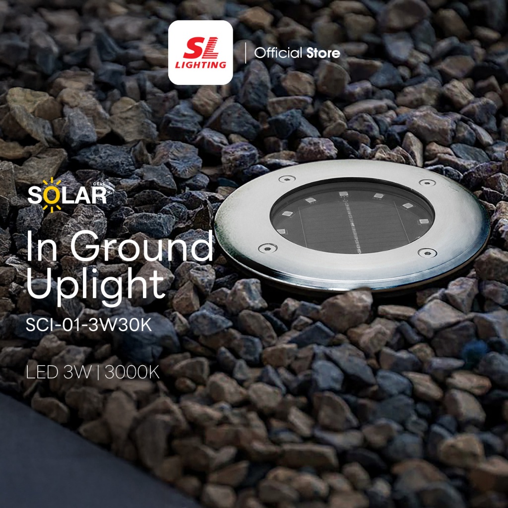SL LIGHTING | In Ground Uplight โคมไฟฝังพื้นโซล่าเซลล์ 3 วัตต์ 3000K รุ่น SCI-01-3W30K