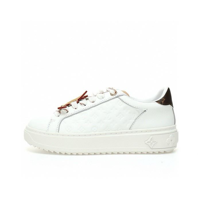 Louis Vuitton Time Out Low Sneaker Casual Muffin Serrated แต่เพียงผู้เดียวรองเท้าผ้าใบลำลอง 1ABHRW