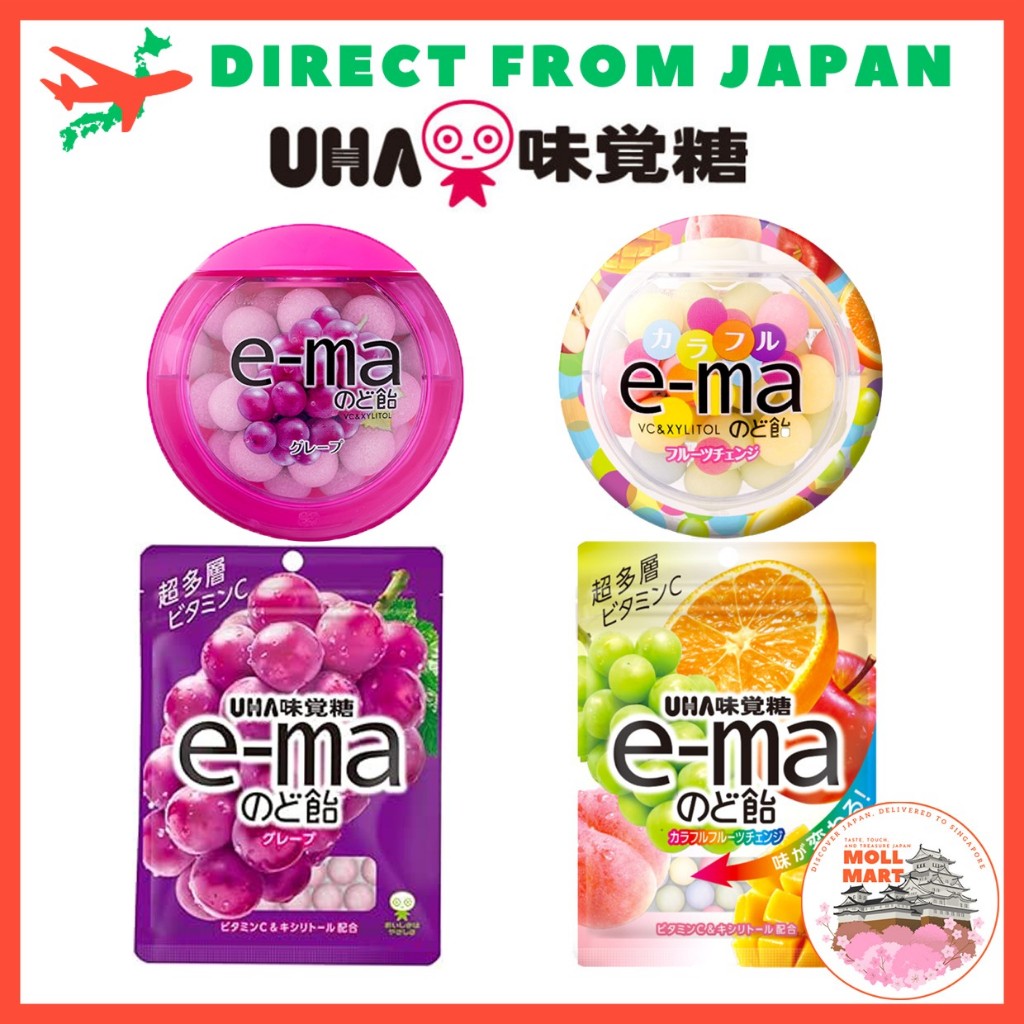UHA Mikakuru and e-ma throat candy grape colorful coin purse bag 50g [Direct from Japan]