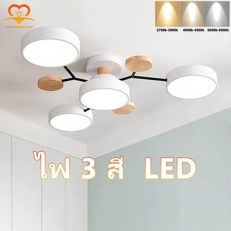 แสง 3 สี LED โคมไฟเพดาน โคมไฟ โคมระย้าเพชร ห้องนั่งเล่นโคมระย้า ห้องนอนโมเดิร์นโคมไฟเพดาน โคมไฟระย้า ไฟเพดาน
