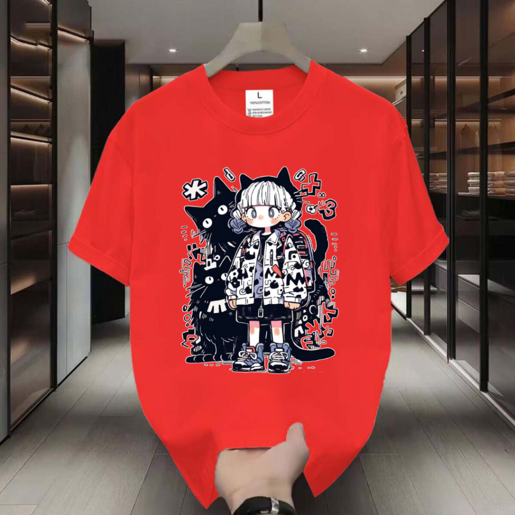 เสื้อยืดแขนสั้น คอกลม แต่งสกรีนลายการ์ตูนเท่ๆ สีพื้น ดีเทลเนื้อผ้าดีใส่สบาย แฟชั่นซัมเมอร์ แฟชั่นยอดนิยม - รูปที่ 4