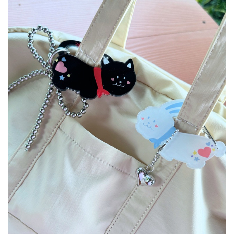 🐇 𝐜𝐚𝐫𝐚𝐛𝐢𝐧𝐞𝐫 - bobo&ruby ที่แขวนกระเป๋า ตะขออคริลิค 8cm. 🐈‍⬛