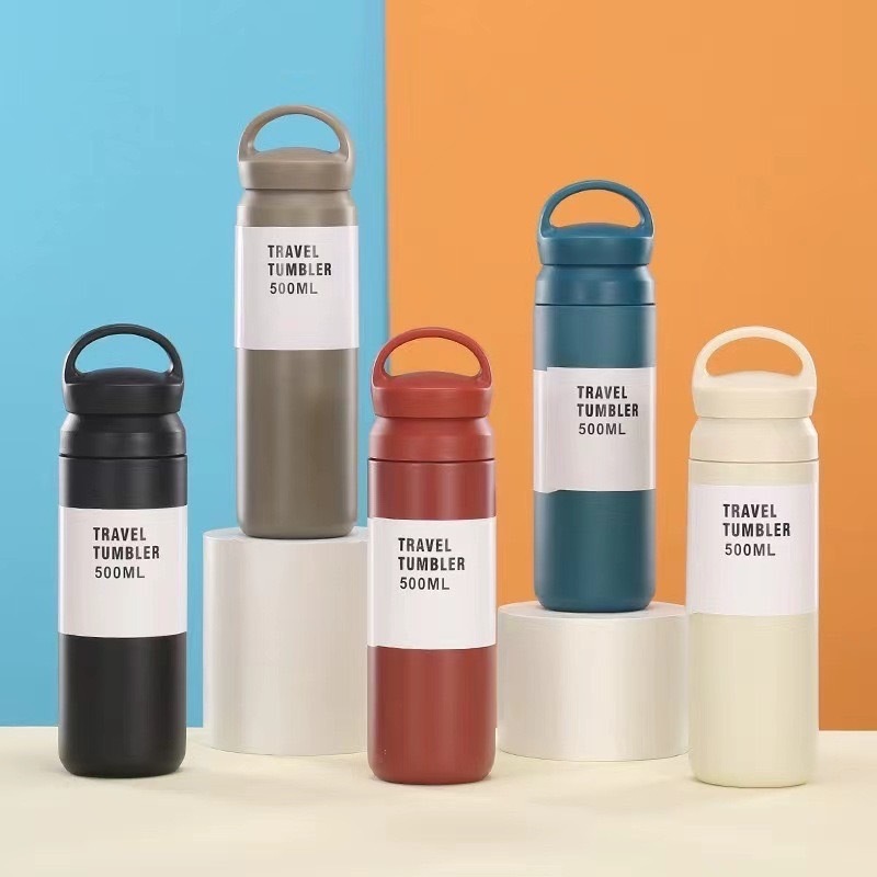 กระติกน้ำ  TRAVEL TUMBLER   กระติกน้ำเย็น กระบอกน้ำเย็น  กระติกน้ำสแตนเลส500ml