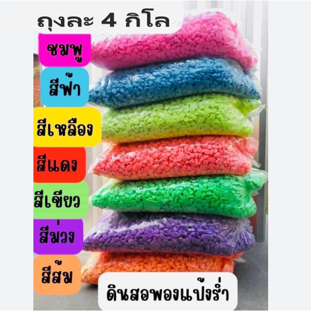 แป้งสีสงกรานต์ แป้งดินสอพอง ละลายนํ้าง่าย ถุงใหญ่ 4 kg.