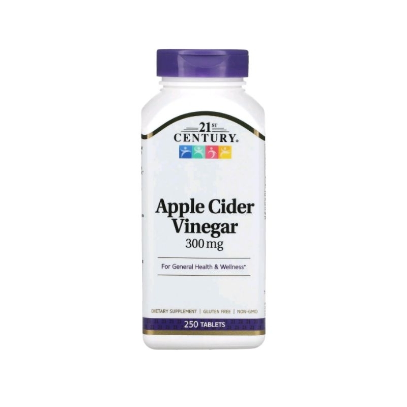 Apple Cider Vinegar, ACV, 300 mg, 250 Tablets แอปเปิ้ล ไซเดอร์ วีนีการ์ 300 มก 250 เม็ด, 21st Century