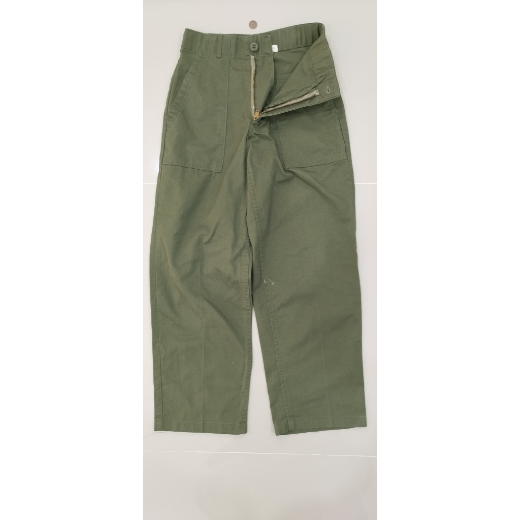 02USARMYกางเกงทหารUS ขนาดXS รอบเอว25นิ้ว TROUSER MAN UTILITYPOLY2CTN DURABLE PRESS OG-507 ผู้ชายขายา