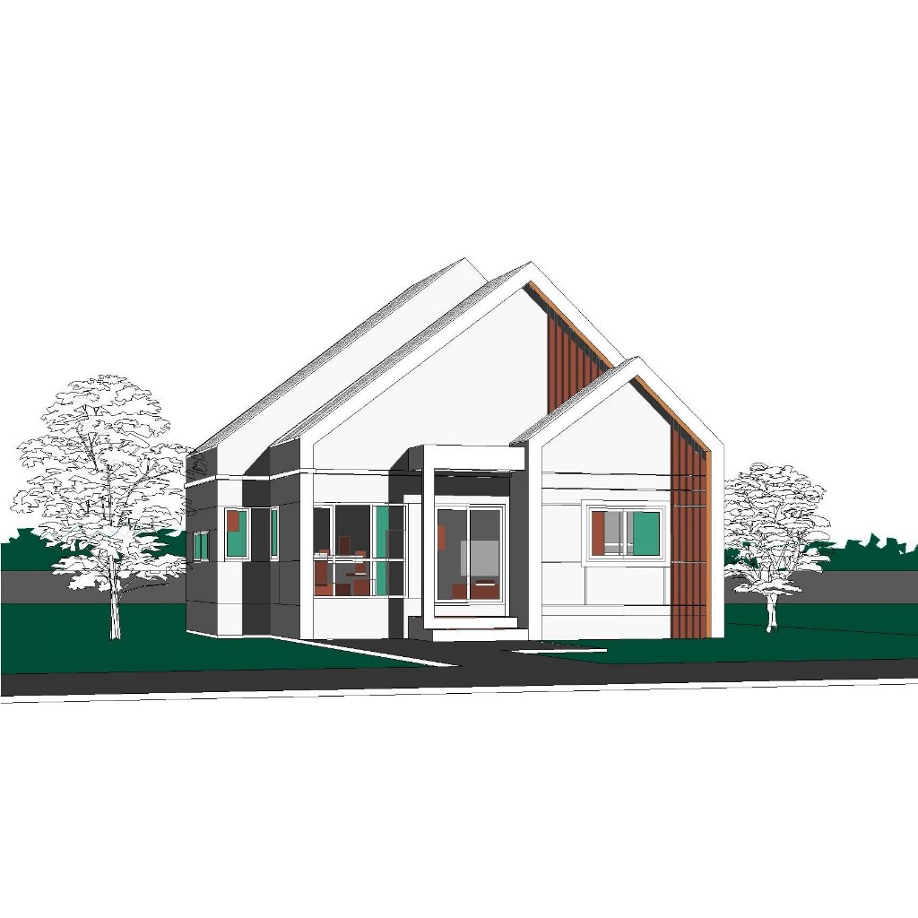 แบบบ้าน สไตล์โคโรเนียล ชั้นเดียว (รหัส C1S-1B)