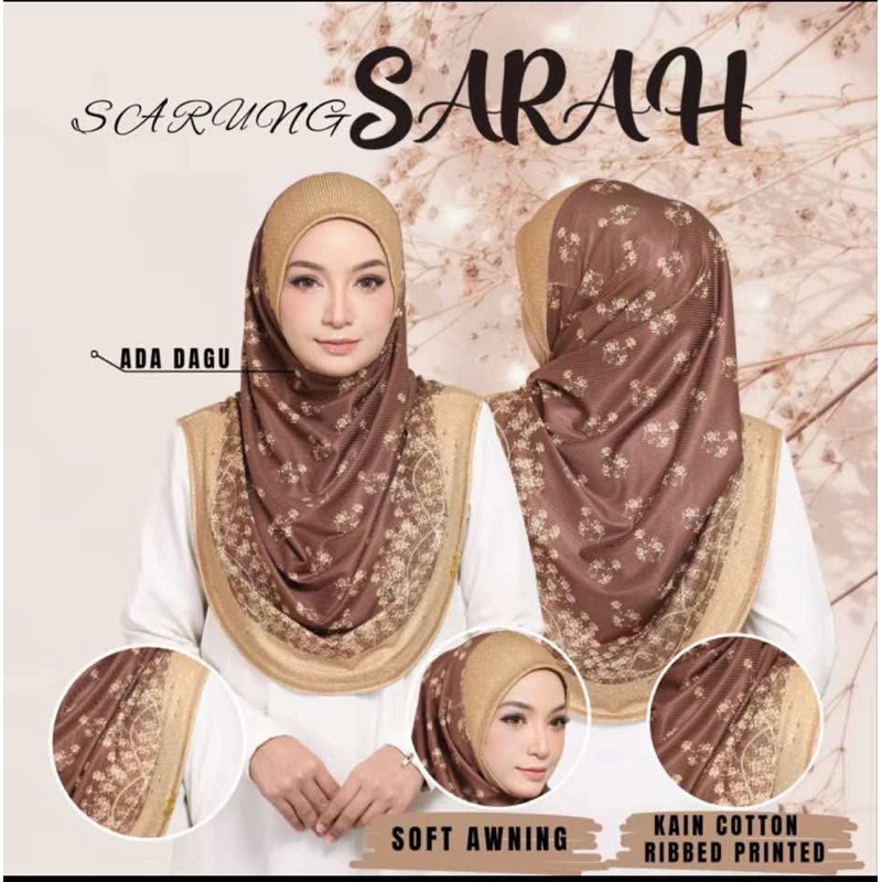 ผ้าคลุมสวมสำเร็จ รุ่น Sarah  ผ้าร่องพร้อมป้ายเหล็ก หน้านิ่มมีคาง