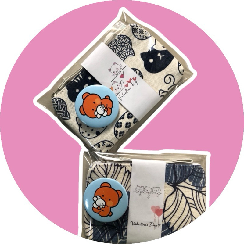 ส่งฟรี ฟรีเข็มกลัดญี่ปุ่น GIFTSET ของขวัญวันวาเลนไทน์ กระเป๋าสตางค์ กระเป๋าผ้า ฟรีสายคาดน่ารัก+ซองแก้ว