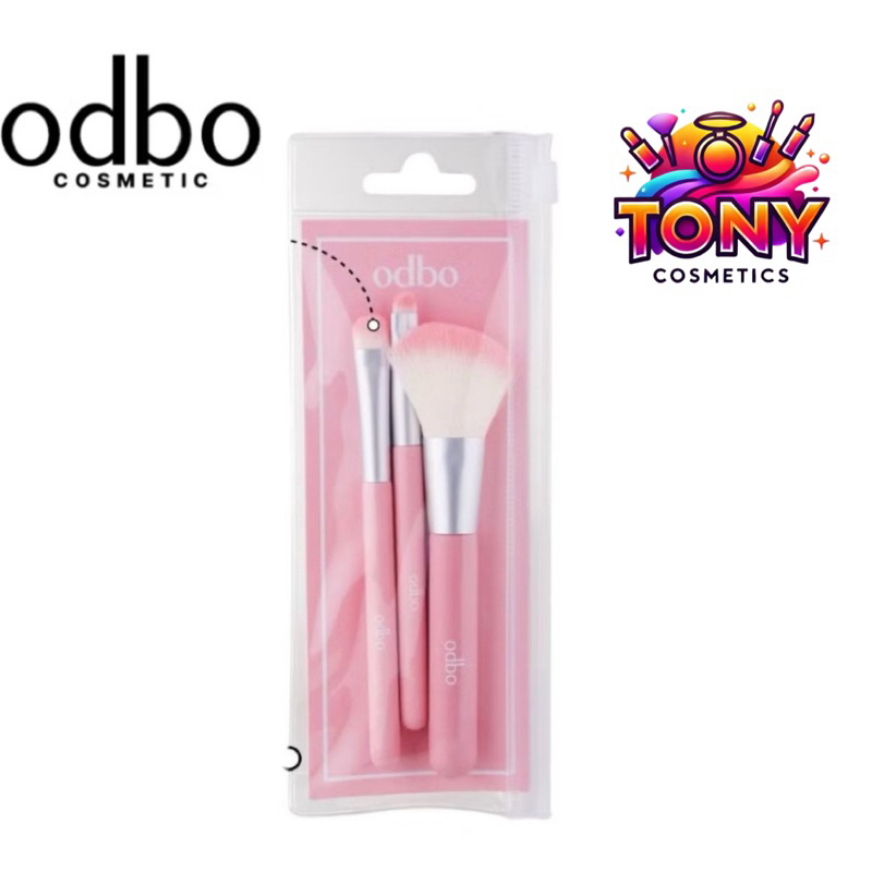 Odbo Travel Kit Brush Set 3 PCS เซ็ทแปรงแต่งหน้า 3 ด้าม ขนาดพกพา OD8064