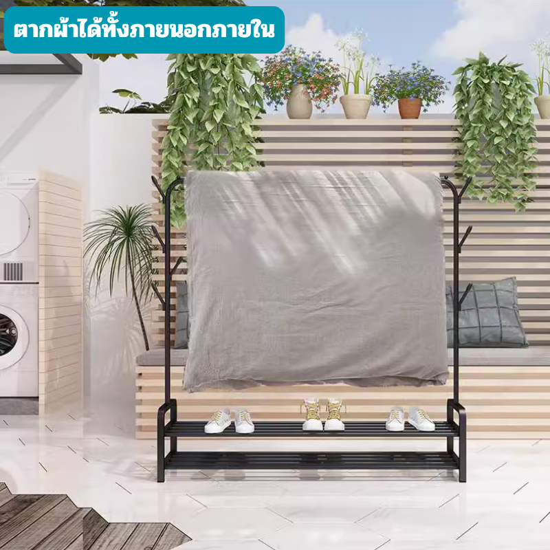 millennewworld[ราว 2ชั้น] ราวตากผ้า ราว 2 ชั้น 150CM ราวตากผ้า ราวแขวนเสื้อผ้า ราวแขวนผ้า โครงเหล็ก ราวแขวน ตากผ้าคอนโด - รูปที่ 4