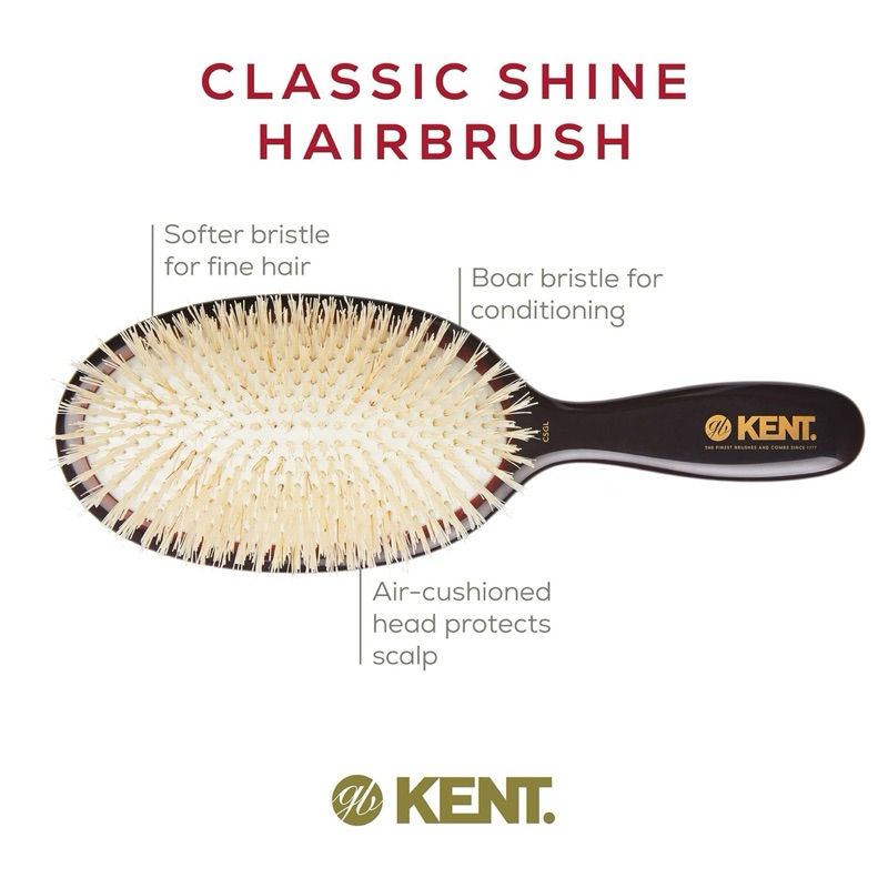 หวีแปรง Classic Shine Soft White Pure Bristle Hairbrush ขนหมูป่าสีขาวแท้ 100% (Made in England) ราคา ถูกที่สุด ดีลบีเคเค แกลเลอรีภาพที่ 7