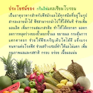 กรีนลีฟ แคลเซียมโบรอน (CB1) ขวด 1 ลิตร ช่วยผสมเกสร ขั้วดอกขั้วผลเหนียว ขยายและเพิ่มผลผลิต สร้างเซลล์ลดผลแตก