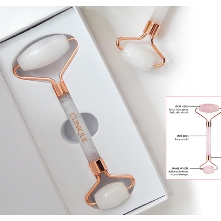 กัวซาหินแท้ท้าให้ลอง Clinque  ลูกกลิ้งหยกกัวซา  ลูกกลิ้งนวดหน้า facial massage  roller หินนวดหน้า เค