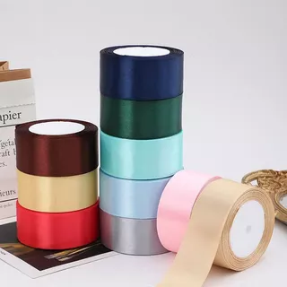 【Korean Style】4cm ริบบิ้นผ้าซาตินขนาด 25 หลา / ม้วนริบบิ้นสี ด้านเดียว กว้าง 40 มม