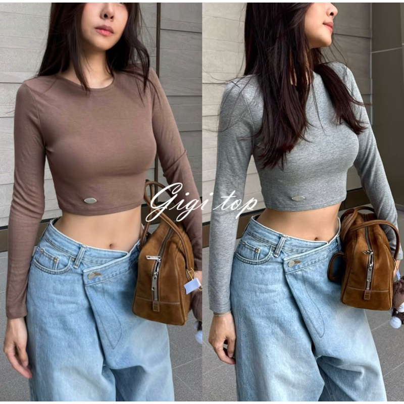 RUDY - GiGi TOP VDO โค้ดลด 30% เสื้อครอปเข้ารูปแขนยาวทรงเป๊ะมากดีเทล