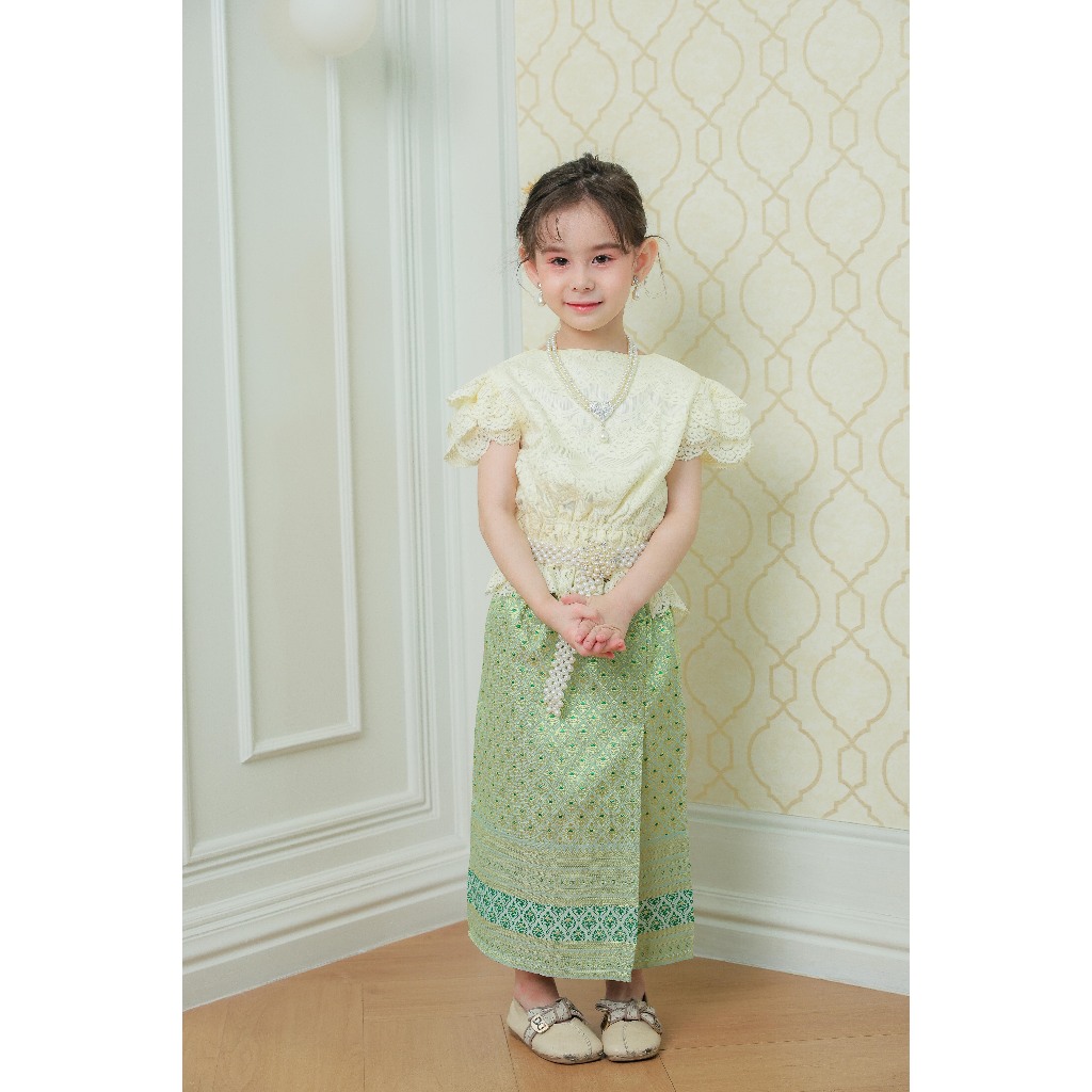 BS011 รุ่นหยกสยาม ชุดไทยเด็กผู้หญิง ประยุกต์ ออกงาน รูปที่ 5