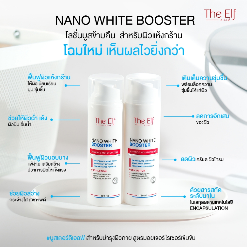 (ส่งทันที) | โดสแดง + บูสเตอร์ | The Elf Nano White Dose + TheElf Nano White Booster ราคา ถูกที่สุด ดีลบีเคเค แกลเลอรีภาพที่ 3