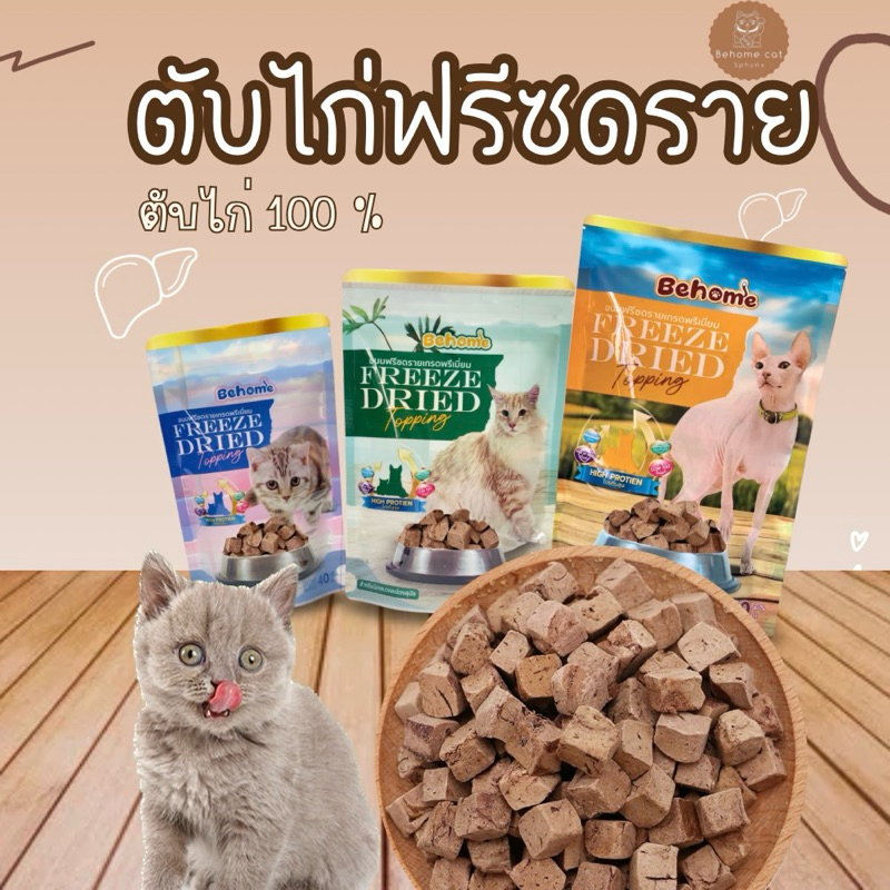 ตับไก่ฟรีซดราย ขนมสัตว์เลี้ยง ขนมแมว สุนัข และสัตว์ฟันแทะ