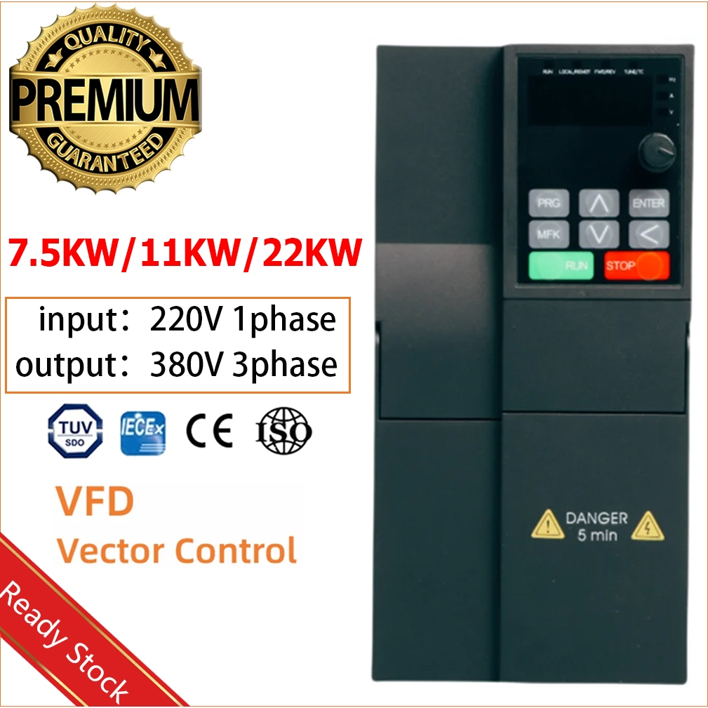 【Warranty】220V to 380V Economical VFD Frequency Converter  1 เฟส 220V อินพุต 380V สามเฟส ผลผลิต 7.5K