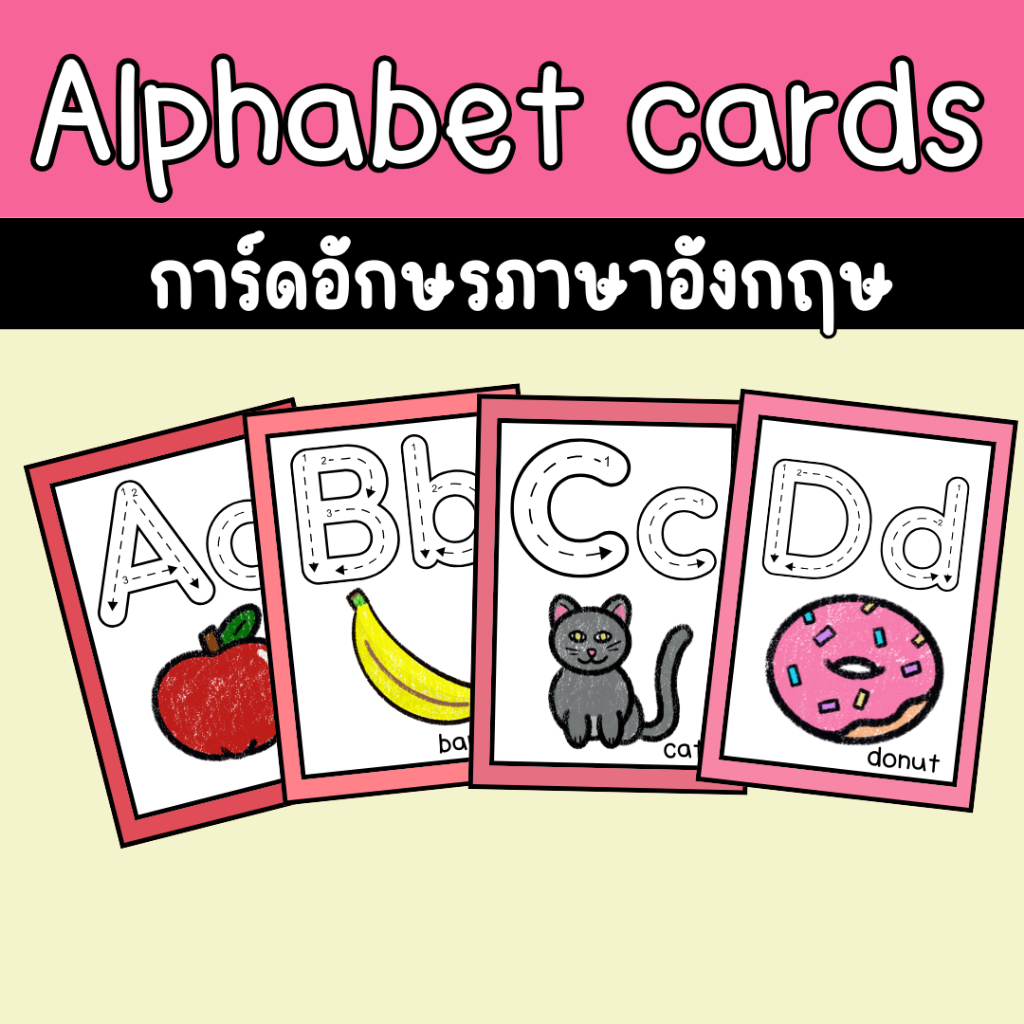 การ์ด ABC สื่อการสอนเรื่อง ABC สื่อการสอนภาษาอังกฤษ สื่อการสอนปฐมวัย