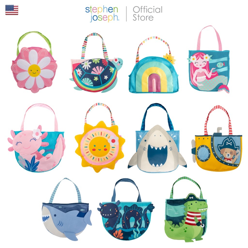 Stephen joseph กระเป๋าชายหาดเด็ก ยอดนิยมจากอเมริกา จุของได้เยอะ Beach tote bag น่ารักเข้าชุดกับผ้าเช็ดตัว