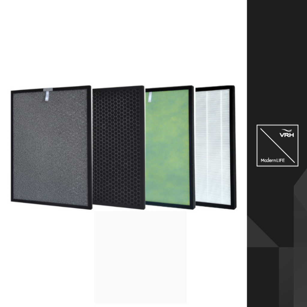 VRH แผ่นกรองสำหรับเครื่องฟอกอากาศ CARBON+HEPA ชุดไส้กรองเครื่องฟอกอากาศ MDL11-FILTER-FK06A / FK07A