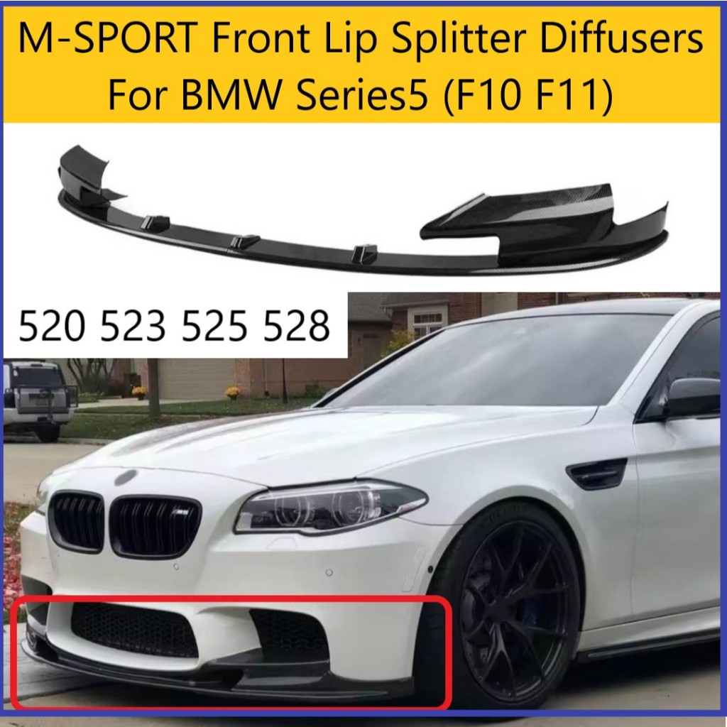 BMW Series5  F10 ลิ้นหน้ากันชน+Diffusers  ทรงOEM 5M (Sport)