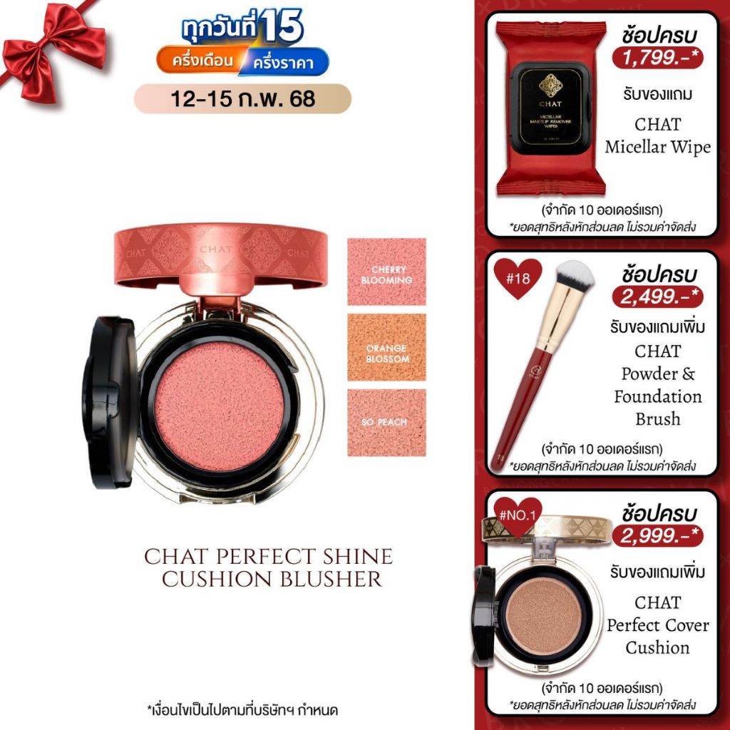 ฉัตร คุชชั่น บลัชปัดแก้ม CHAT Perfect Cushion Blusher