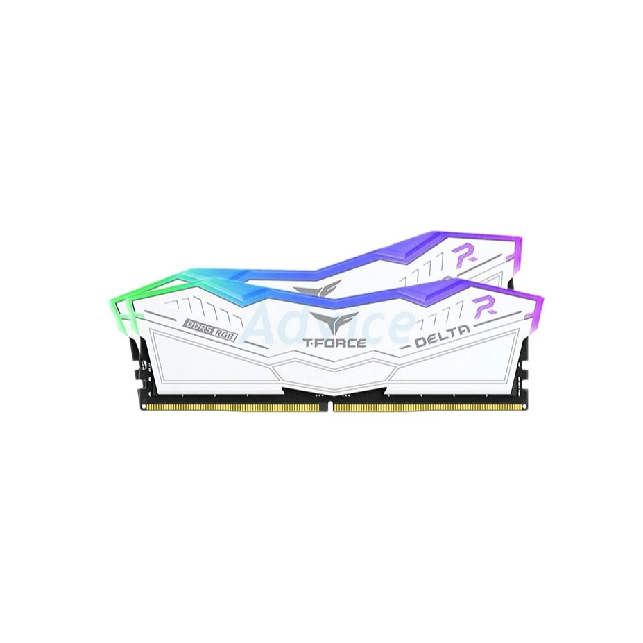 RAM DDR5(6000) 64GB (32GBX2) TEAM DELTA RGB WHITE (FF4D564G6000HC38ADC01)