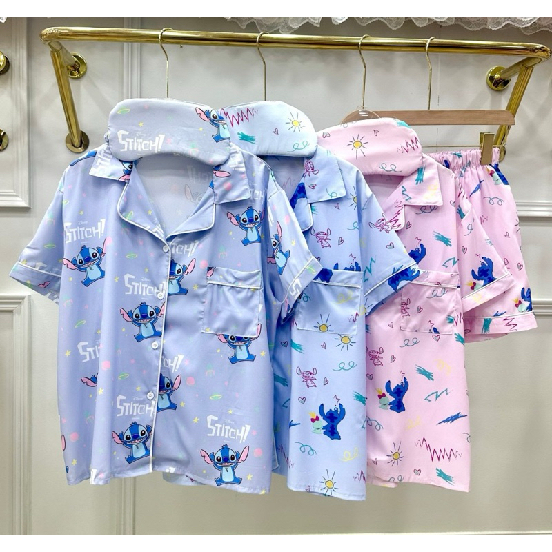 💤🛌ชุดนอน ผ้าไหมเกาหลี ขาสั้น (แขนสั้น+ขาสั้น) Freesize/bigsize 👩🏻👱🏻‍♂️ 🆓 ฟรี ผ้าปิดตา