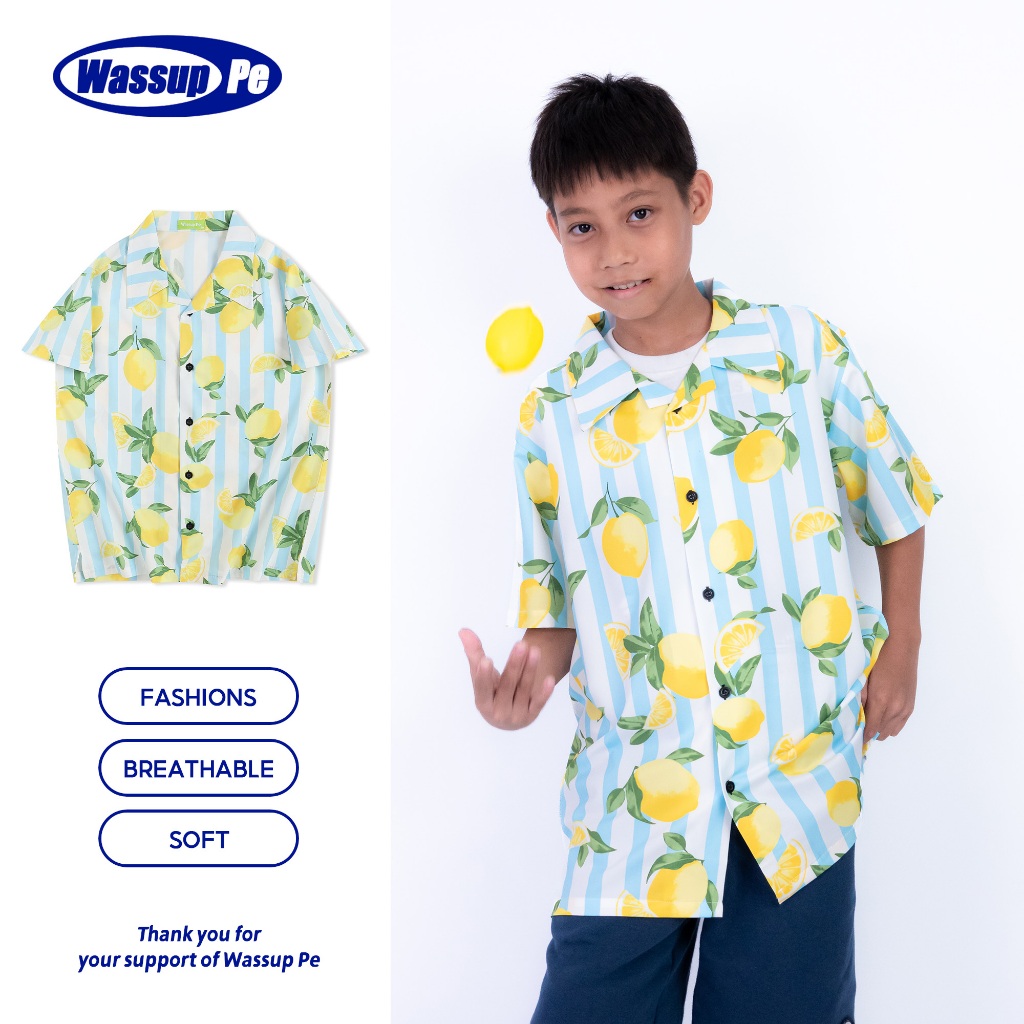 [ส่งจากกรุงเทพฯ]เสื้อเชิ้ตเด็ก เสื้อเด็กสงกรานต์ เสื้อลายดอก ผ้าคัตต้อน ใส่ได้ทั้งผู้ชายและผู้หญิง