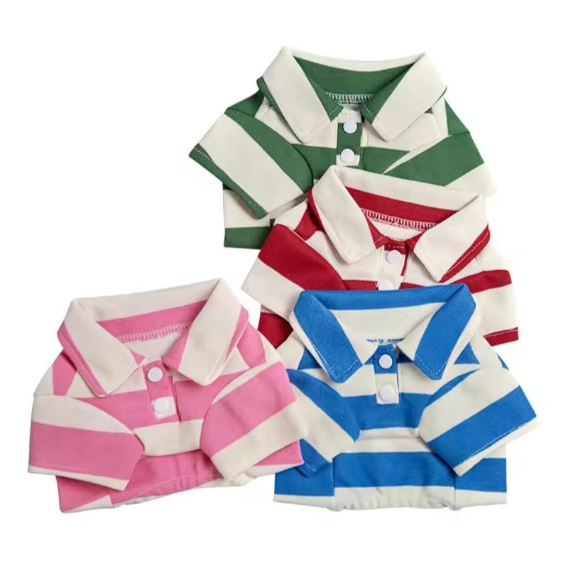 พร้อมส่ง 👕 Kawaii Cat ชุดสัตว์เลี้ยง เสื้อโปโล มีปก ใส่เท่ ราคาต่อ 1 ชิ้น (pet spring & summer cloth)