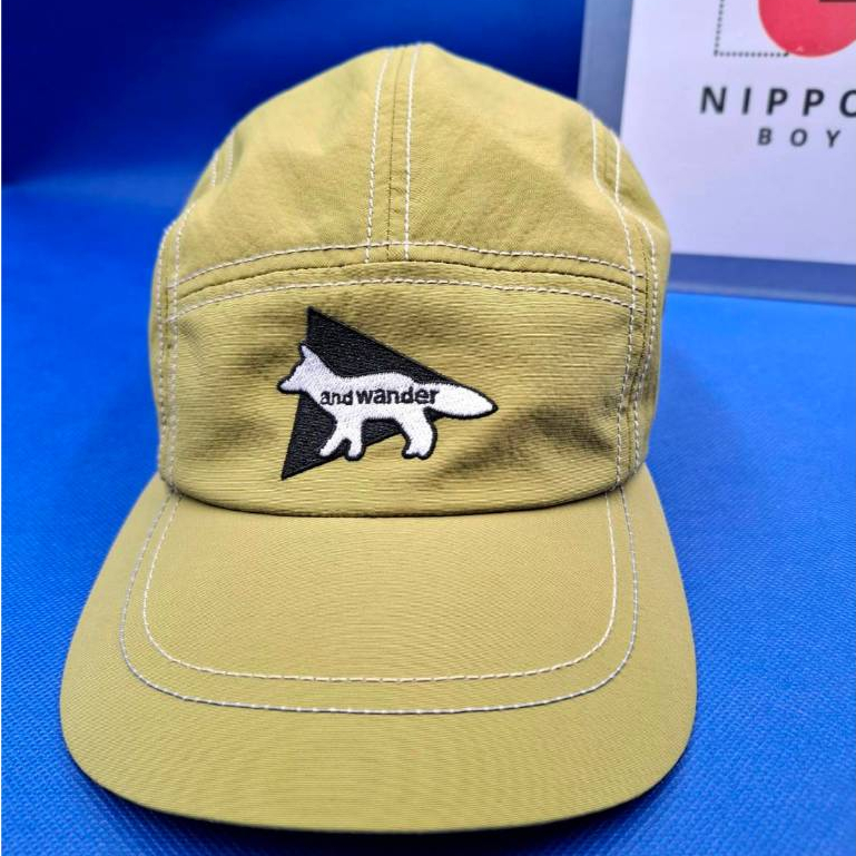[ของแท้]หมวกมือสอง And Wander X Maison Kitsune ของแท้ สี Light Green สภาพใหม่