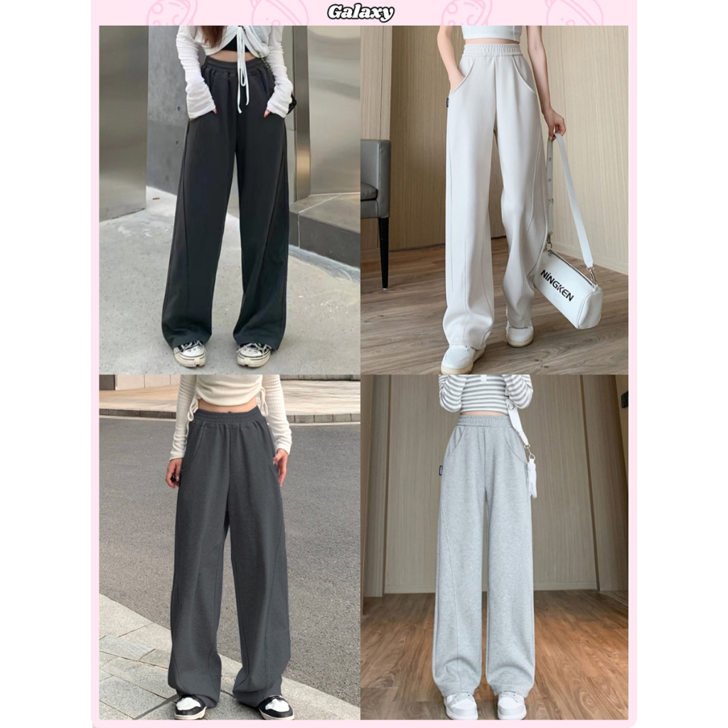 กางเกงทรงกระบอกผู้หญิง กางเกงวอร์ม  ผ้าใส่สบาย สุดชิค เข้ากับทุกสไตส์ มีหลายสีให้เลือก #010040