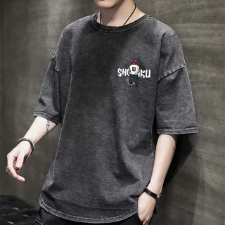 Basi💥เสื้อฟอก เสื้อสตรีท เสื้อ oversize เสื้อยืดผู้ชาย Slam Dunk ผ้าคอตตอน 100% เสื้อวินเทจ เนื้อผ้าเกรดพรีเมียม