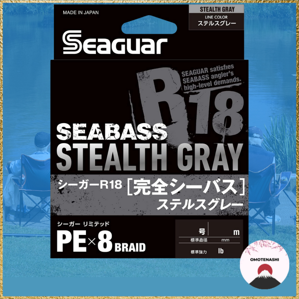 Seaguar R18 Complete Sea Bass Stealth Gray , Flash Green 150m / 200m ซีกัวร์